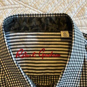 ROBERT GRAHAM SZ XL CLASSIC FIT DRESS SHIRT W/LONG ADJ. SLEEVES